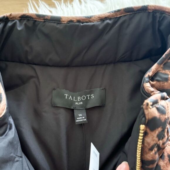 NWT! Talbots Reversible Quilted Vest - Leopard Print/Black | Size 1X - Picture 4 of 9